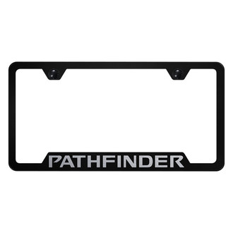 Autogold® - Black License Plate Frame with Laser Etched Pathfinder Logo and Cut-Out