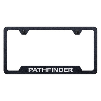 Autogold® - Rugged Black License Plate Frame with Laser Etched Pathfinder Logo and Cut-Out