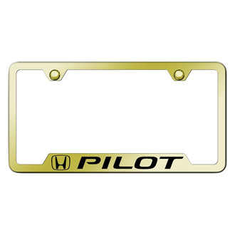 Autogold® - Gold License Plate Frame with Laser Etched Pilot Logo and Cut-Out