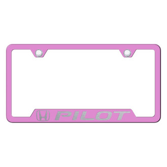 Autogold® - Pink License Plate Frame with Laser Etched Pilot Logo and Cut-Out