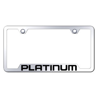 Autogold® - Chrome License Plate Frame with Laser Etched Platinum Logo and Cut-Out