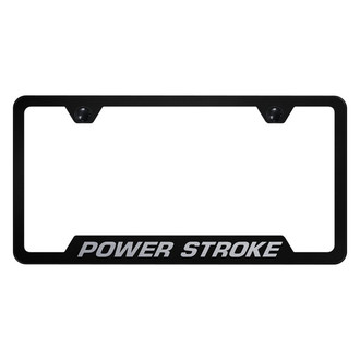 Autogold® - Black License Plate Frame with Laser Etched Power Stroke Logo and Cut-Out