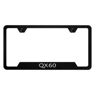 Autogold® - Black License Plate Frame with Laser Etched QX60 Logo and Cut-Out