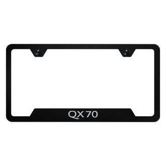 Autogold® - Black License Plate Frame with Laser Etched QX70 Logo and Cut-Out