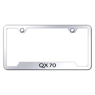 Autogold® - Chrome License Plate Frame with Laser Etched QX70 Logo and Cut-Out