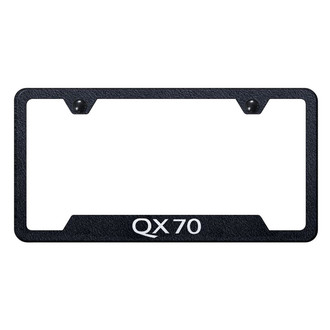 Autogold® - Rugged Black License Plate Frame with Laser Etched QX70 Logo and Cut-Out
