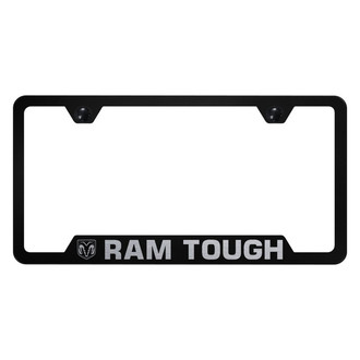 Autogold® - Black License Plate Frame with Laser Etched Ram Tough Logo and Cut-Out
