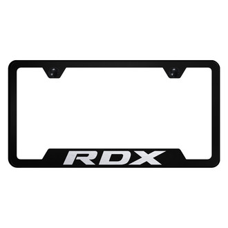 Autogold® - Black License Plate Frame with Laser Etched RDX Logo and Cut-Out