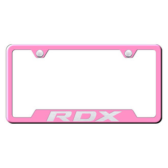 Autogold® - Pink License Plate Frame with Laser Etched RDX Logo and Cut-Out