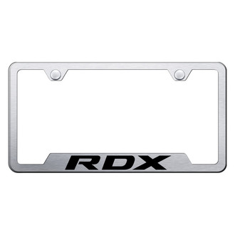 Autogold® - Brushed License Plate Frame with Laser Etched RDX Logo and Cut-Out