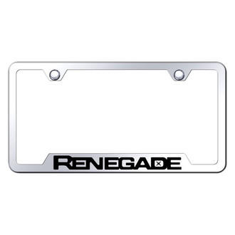 Autogold® - Chrome License Plate Frame with Laser Etched Renegade Logo and Cut-Out