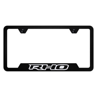 Autogold® - Black License Plate Frame with Laser Etched RHO Logo and Cut-Out