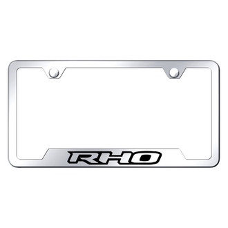 Autogold® - Chrome License Plate Frame with Laser Etched RHO Logo and Cut-Out