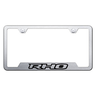 Autogold® - Brushed License Plate Frame with Laser Etched RHO Logo and Cut-Out