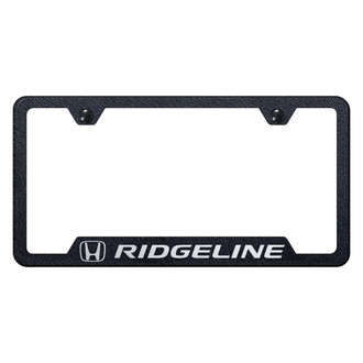 Autogold® - Rugged Black License Plate Frame with Laser Etched Ridgeline Logo and Cut-Out