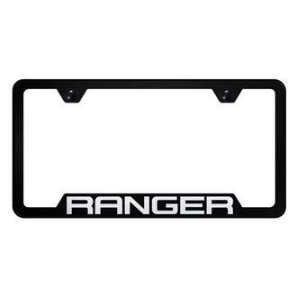 Autogold® - Black License Plate Frame with Laser Etched Ranger Logo and Cut-Out