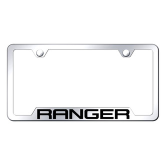 Autogold® - Chrome License Plate Frame with Laser Etched Ranger Logo and Cut-Out