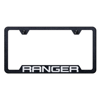 Autogold® - Rugged Black License Plate Frame with Laser Etched Ranger Logo and Cut-Out