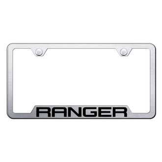 Autogold® - Brushed License Plate Frame with Laser Etched Ranger Logo and Cut-Out