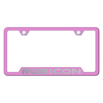 Autogold® - Pink License Plate Frame with Laser Etched Rubicon Logo and Cut-Out