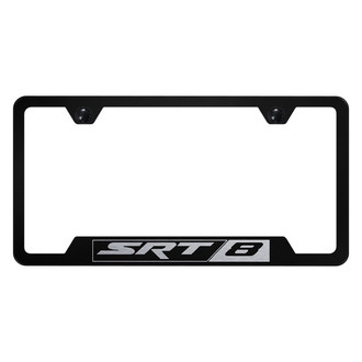 Autogold® - Black License Plate Frame with Laser Etched SRT-8 Logo and Cut-Out