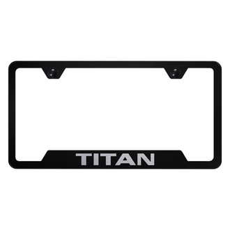 Autogold® - Black License Plate Frame with Laser Etched Titan Logo and Cut-Out