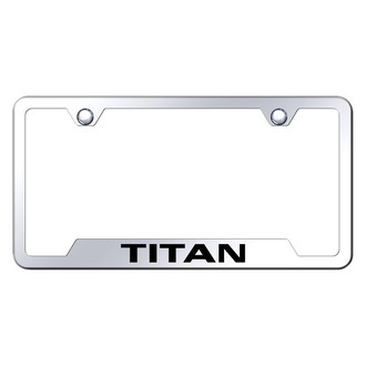 Autogold® - Chrome License Plate Frame with Laser Etched Titan Logo and Cut-Out