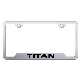Autogold® - Brushed License Plate Frame with Laser Etched Titan Logo and Cut-Out