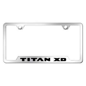 Autogold® - Chrome License Plate Frame with Laser Etched Titan XD Logo and Cut-Out
