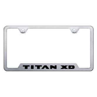 Autogold® - Brushed License Plate Frame with Laser Etched Titan XD Logo and Cut-Out