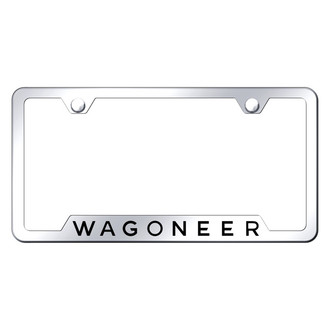Autogold® - Polished License Plate Frame with Laser Etched Wagoneer and Cut-Out