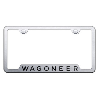 Autogold® - Brushed License Plate Frame with Laser Etched Wagoneer and Cut-Out