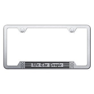 Autogold® - License Plate Frame with Laser Etched We The People Flag and Cut-Out