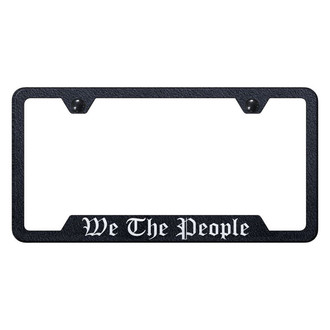 Autogold® - Rugged Black License Plate Frame with Laser Etched We The People Logo and Cut-Out