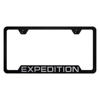 Autogold® - Black License Plate Frame with Laser Etched Expedition Logo and Cut-Out