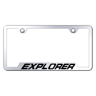 Autogold® - Chrome License Plate Frame with Laser Etched Explorer Logo and Cut-Out