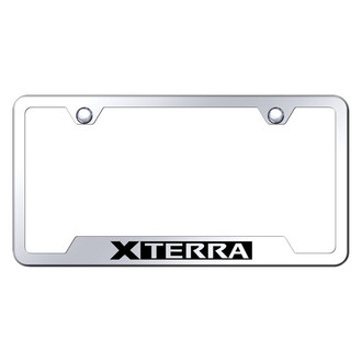 Autogold® - Chrome License Plate Frame with Laser Etched Xterra Logo and Cut-Out