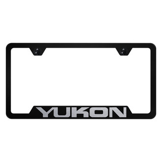 Autogold® - Black License Plate Frame with Laser Etched Yukon Logo and Cut-Out