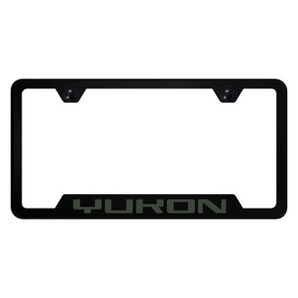 Autogold® - UV Printed Black License Plate Frame with Yukon Ghost Logo and Cut-Out