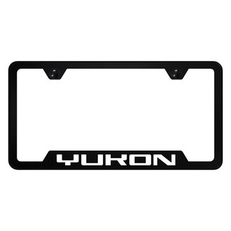 Autogold® - UV Printed Black License Plate Frame with Yukon Logo and Cut-Out