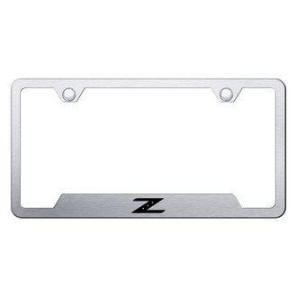Autogold® - Brushed License Plate Frame with Laser Etched Z Logo and Cut-Out