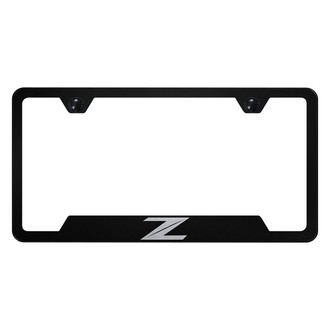 Autogold® - Black License Plate Frame with Laser Etched Z New Logo and Cut-Out