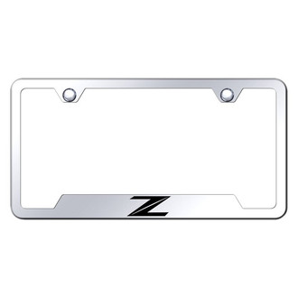 Autogold® - Chrome License Plate Frame with Laser Etched Z New Logo and Cut-Out