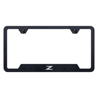 Autogold® - Rugged Black License Plate Frame with Laser Etched Z New Logo and Cut-Out