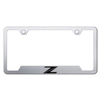 Autogold® - Brushed License Plate Frame with Laser Etched Z New Logo and Cut-Out