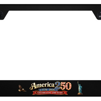 Autogold® - UV Printed Black License Plate Frame with America 250th Logo
