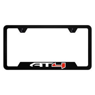 Autogold® - UV Printed Black License Plate Frame with Notched Red AT4 Logo