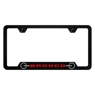 Autogold® - UV Printed Black License Plate Frame with Notched Red Bronco 2020 Grill