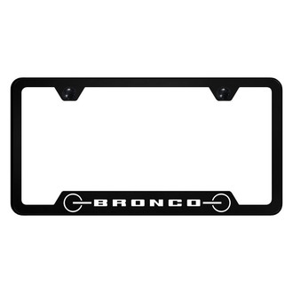 Autogold® - UV Printed Black License Plate Frame with Notched Bronco 2020 Grill