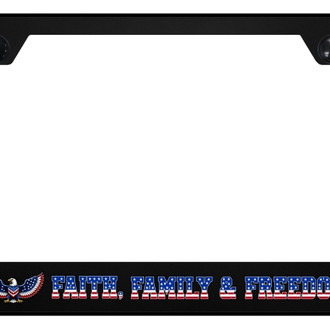 Autogold® - UV Printed Black License Plate Frame with Notched FFF Eagle Logo